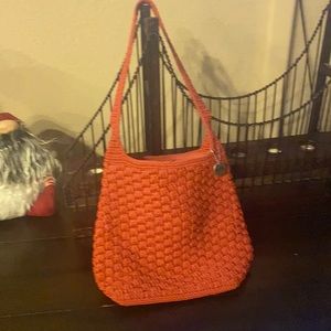 The Sak authentic crochet boho medium size satchel, color is coral! No flaws.